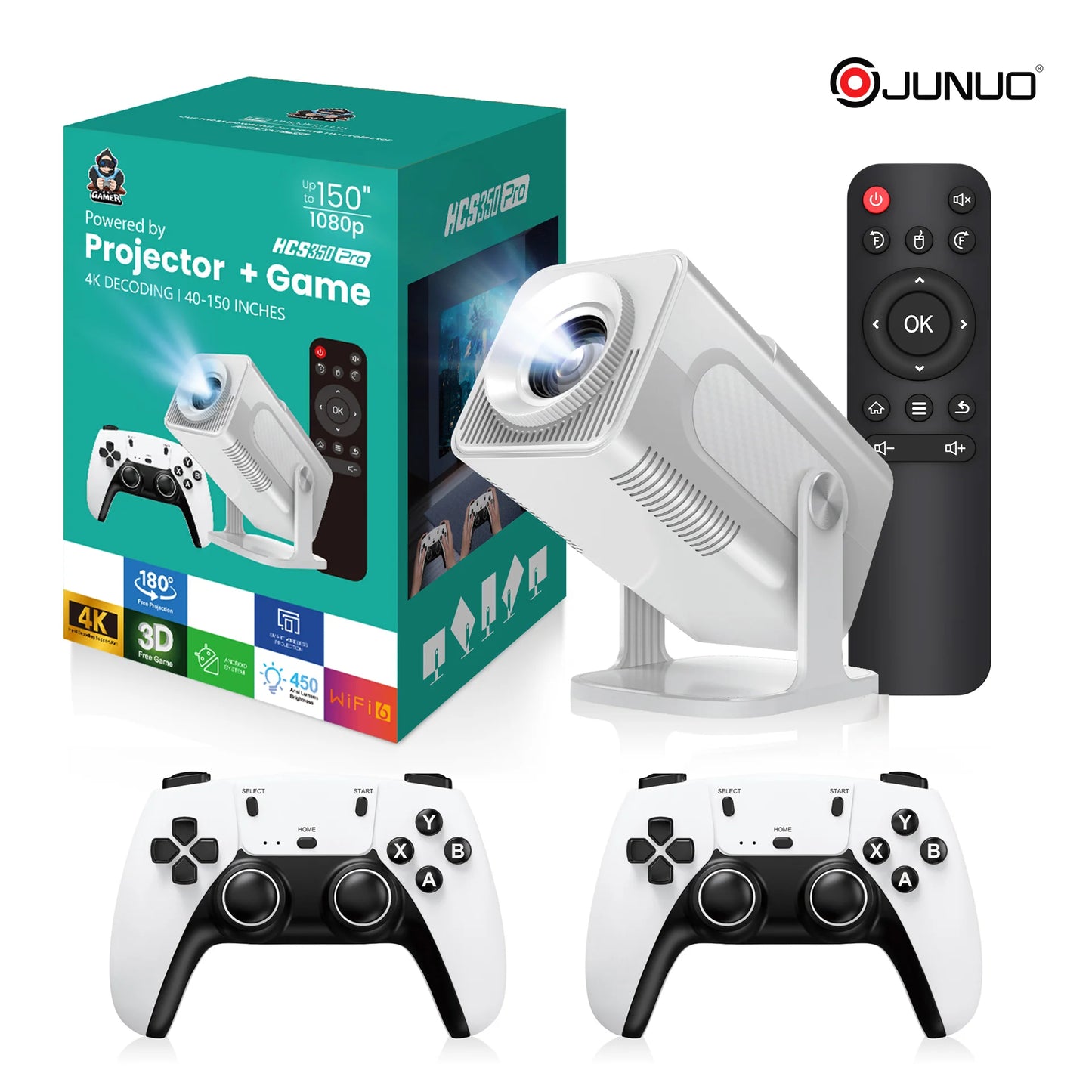 Projecteur android HCS350MAX avec 02 manette intégrées