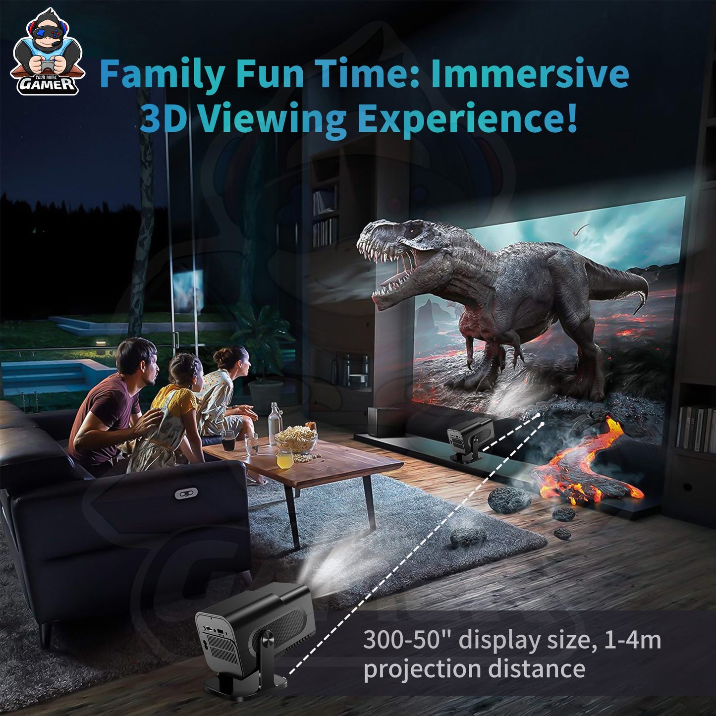 Projecteur HCS350MAX avec deux manettes intégrés